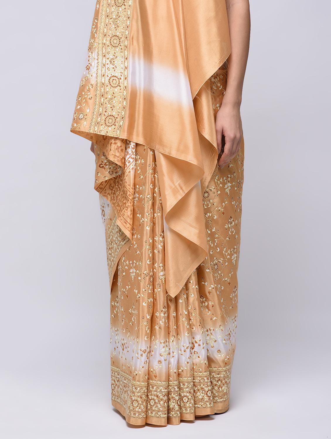 floral embroidered saree with blouse - 15775365 - Zoom Image - 3