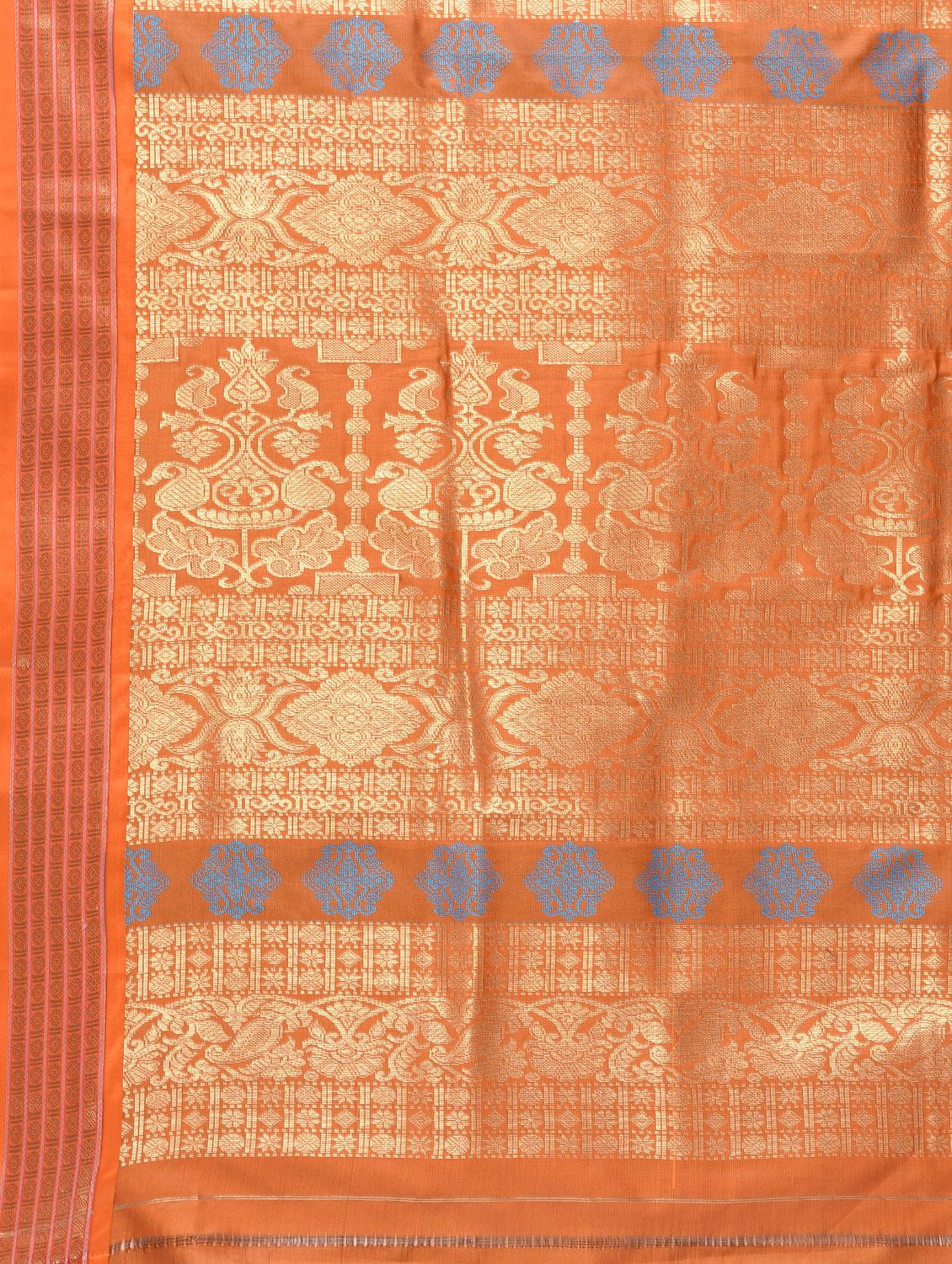 contrast bordered self design saree with blouse - 15775372 - Zoom Image - 5