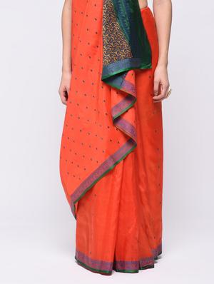 ethnic motif embroidered saree with blouse - 15775374 - Standard Image - 3