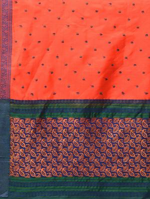 ethnic motif embroidered saree with blouse - 15775374 - Standard Image - 4