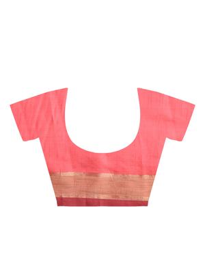 zari work striped border solid saree with blouse - 15775389 - Standard Image - 4