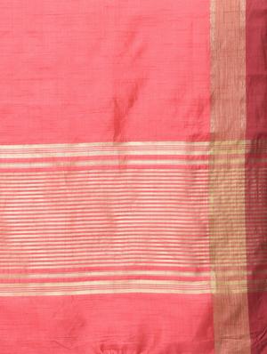 zari work striped border solid saree with blouse - 15775389 - Standard Image - 5