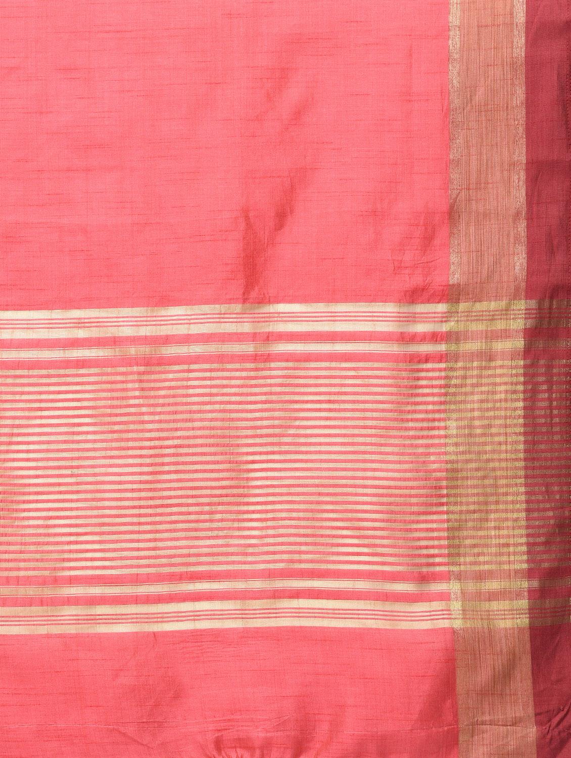 zari work striped border solid saree with blouse - 15775389 - Zoom Image - 5