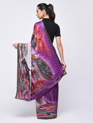 jacquard bird motif saree with blouse - 15775393 - Standard Image - 2