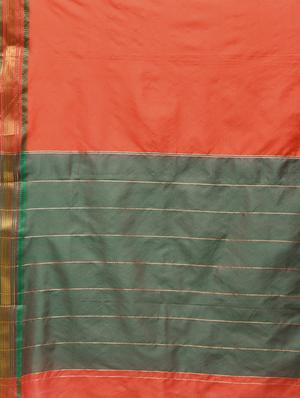 gold bordered solid saree with blouse - 15775397 - Standard Image - 5