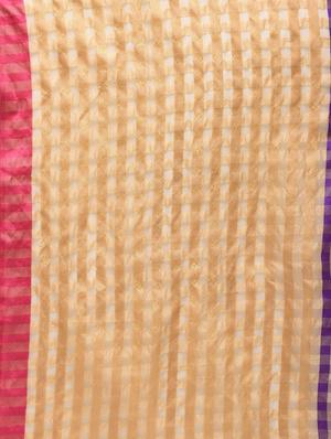 self design checkered saree with blouse - 15775411 - Standard Image - 5