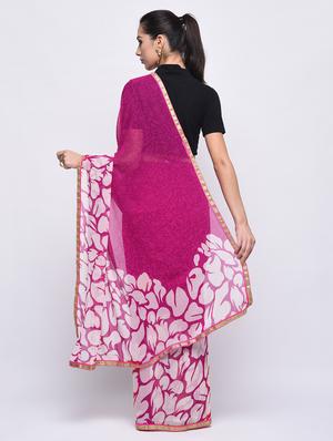 floral printed saree with blouse - 15775418 - Standard Image - 2