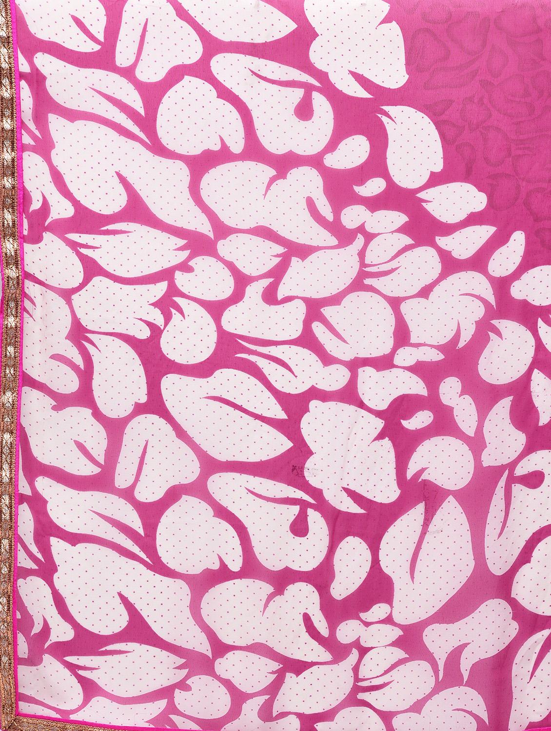 floral printed saree with blouse - 15775418 - Zoom Image - 4