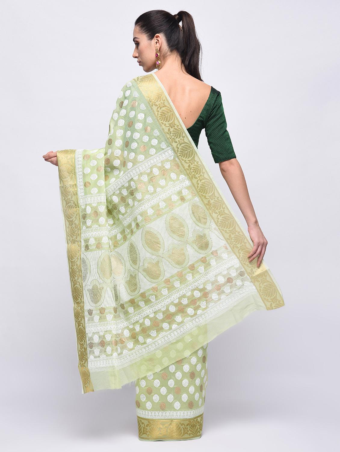 ethnic motif printed saree with blouse - 15775422 - Zoom Image - 2