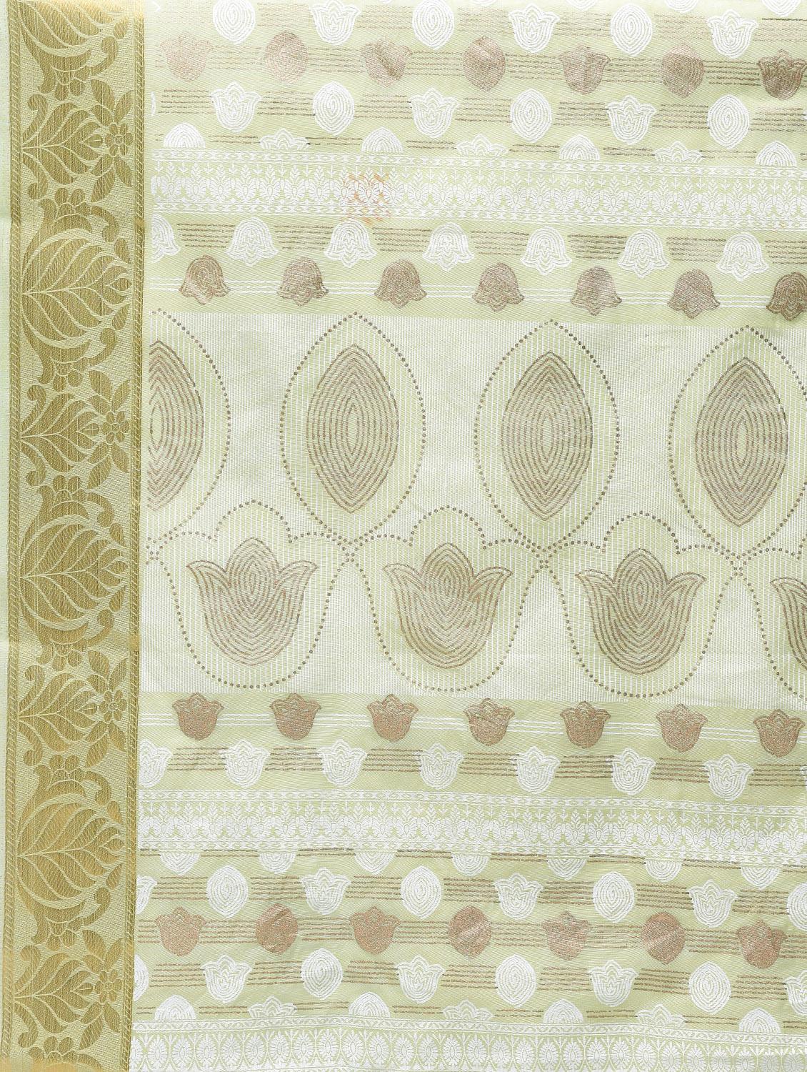 ethnic motif printed saree with blouse - 15775422 - Zoom Image - 5