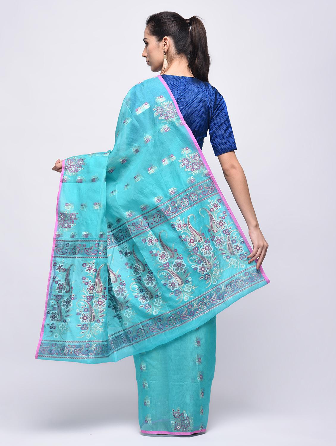 ethnic motif embroidered saree with blouse - 15775431 - Zoom Image - 2