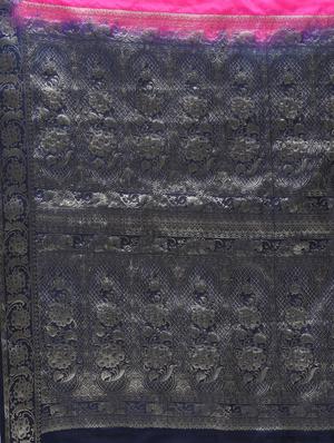 self design border solid saree with blouse - 15775438 - Standard Image - 5