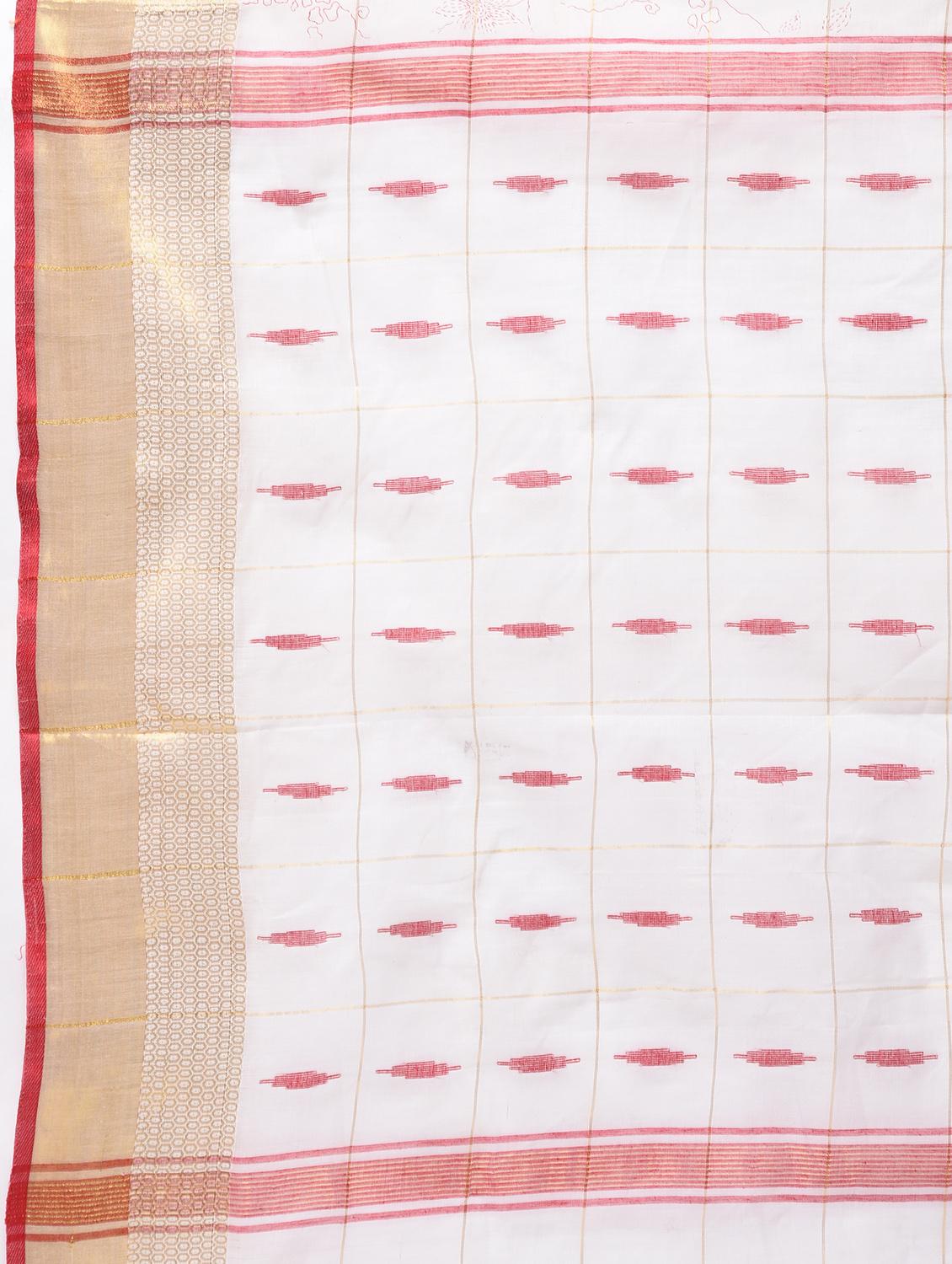 self design border printed saree with blouse - 15775440 - Zoom Image - 5