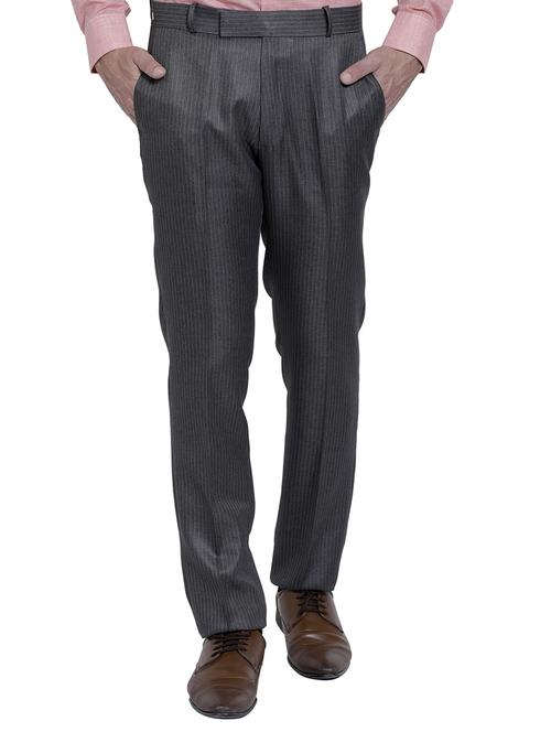 black polyester blend flat front formal trouser - 15775653 - Standard Image - 1