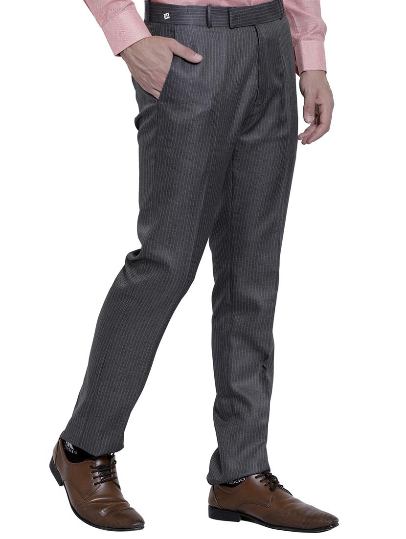 black polyester blend flat front formal trouser - 15775653 - Zoom Image - 2
