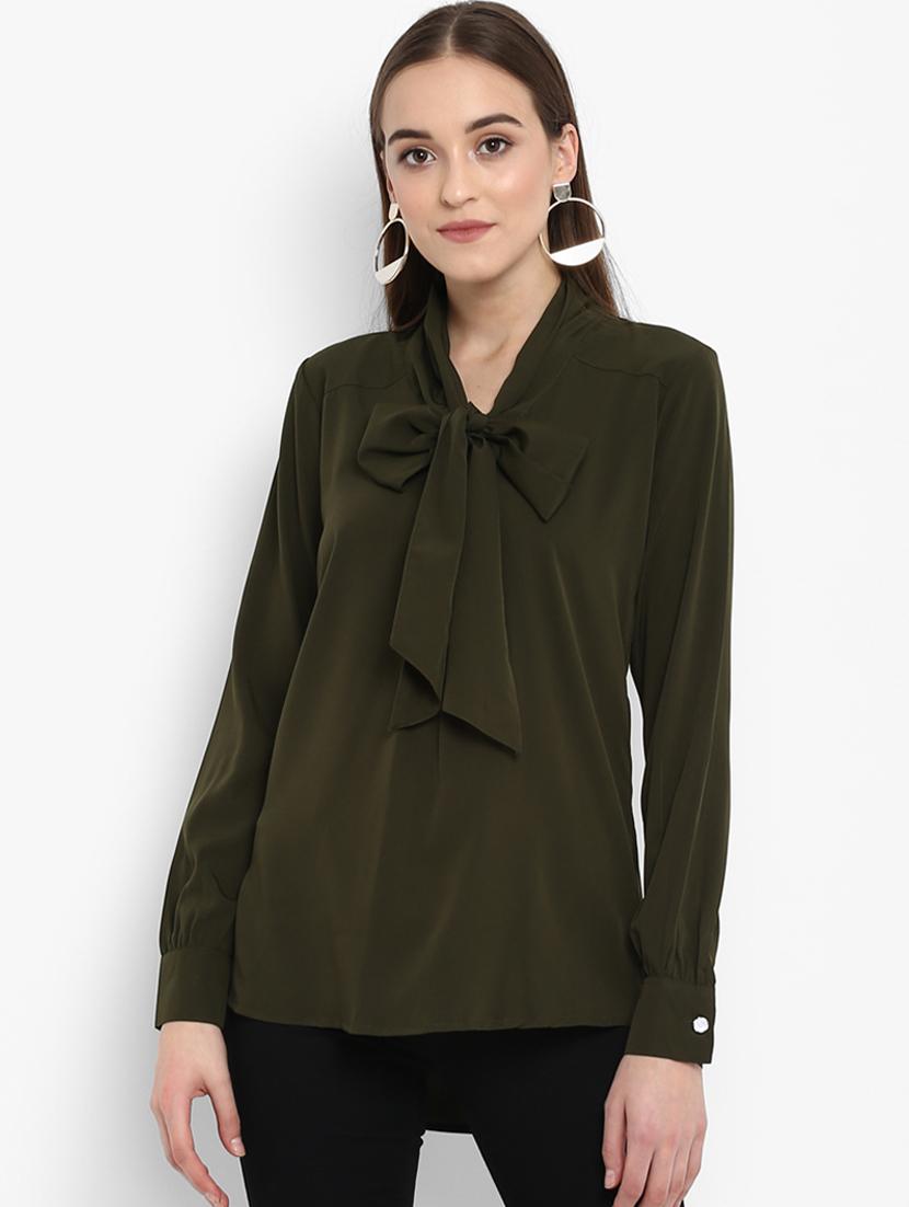 bow-tie pleated back high-low top - 15775679 - Zoom Image - 1