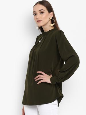 mock neck pleated top - 15775683 - Standard Image - 2