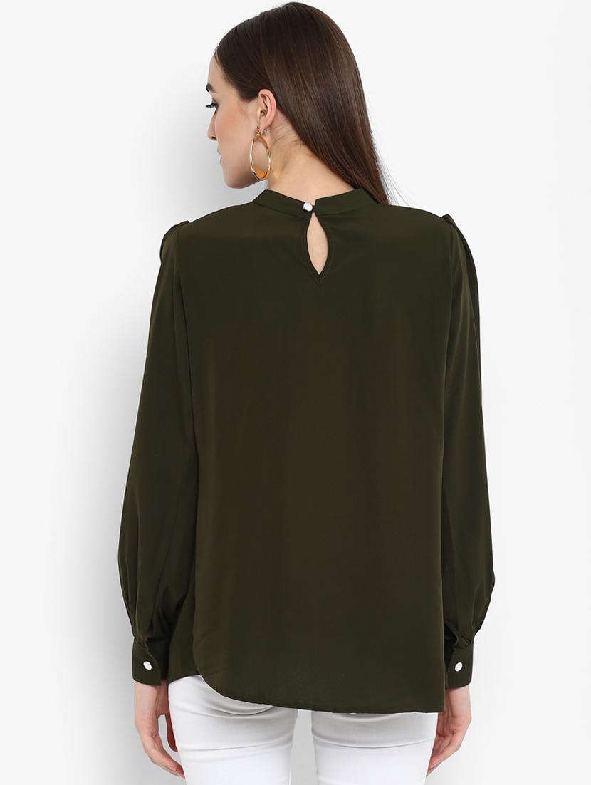 mock neck pleated top - 15775683 - Zoom Image - 3