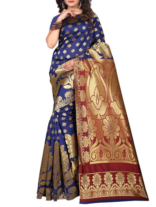 zari jacquad woven saree with blouse - 15775960 - Standard Image - 1
