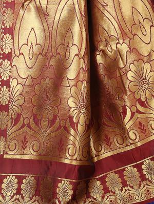 zari jacquad woven saree with blouse - 15775960 - Standard Image - 3