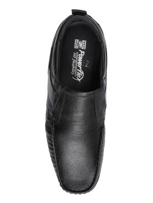 black leather formal slip ons - 15776684 - Standard Image - 4