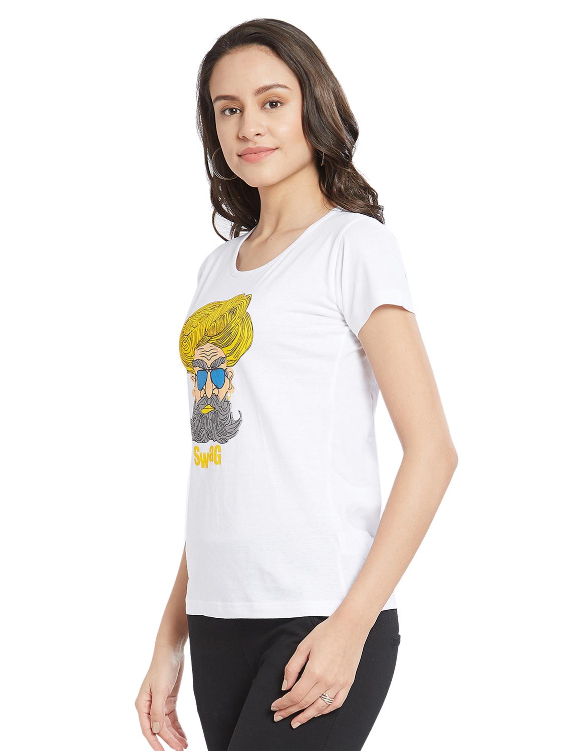 quirky print round neck tee - 15776786 - Zoom Image - 2