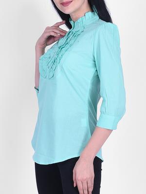 frilled neck detail top - 15776811 - Standard Image - 2
