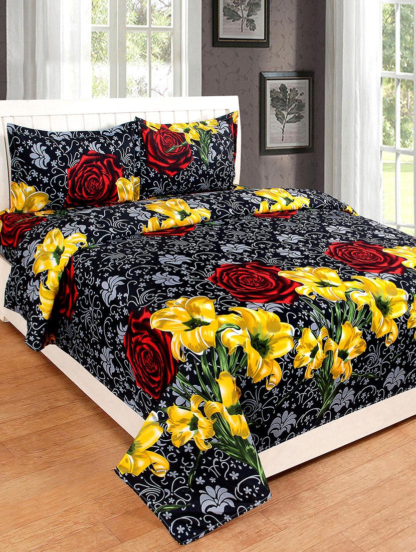 Double Bed Polycotton Bedsheet with 2 Pillow Covers - 15776908 - Zoom Image - 1
