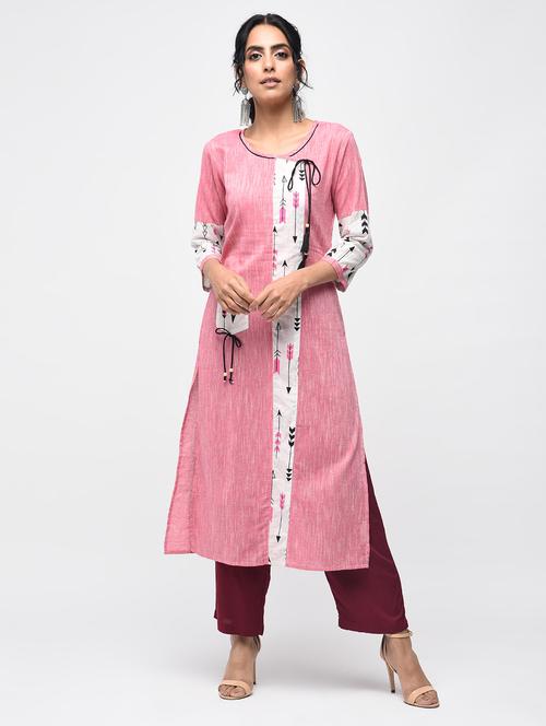 khadi a-line printed kurta - 15776912 - Very Small Image - 1