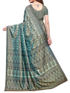 dhakai silk printed saree with blouse - 15777553 - Standard Image - 2