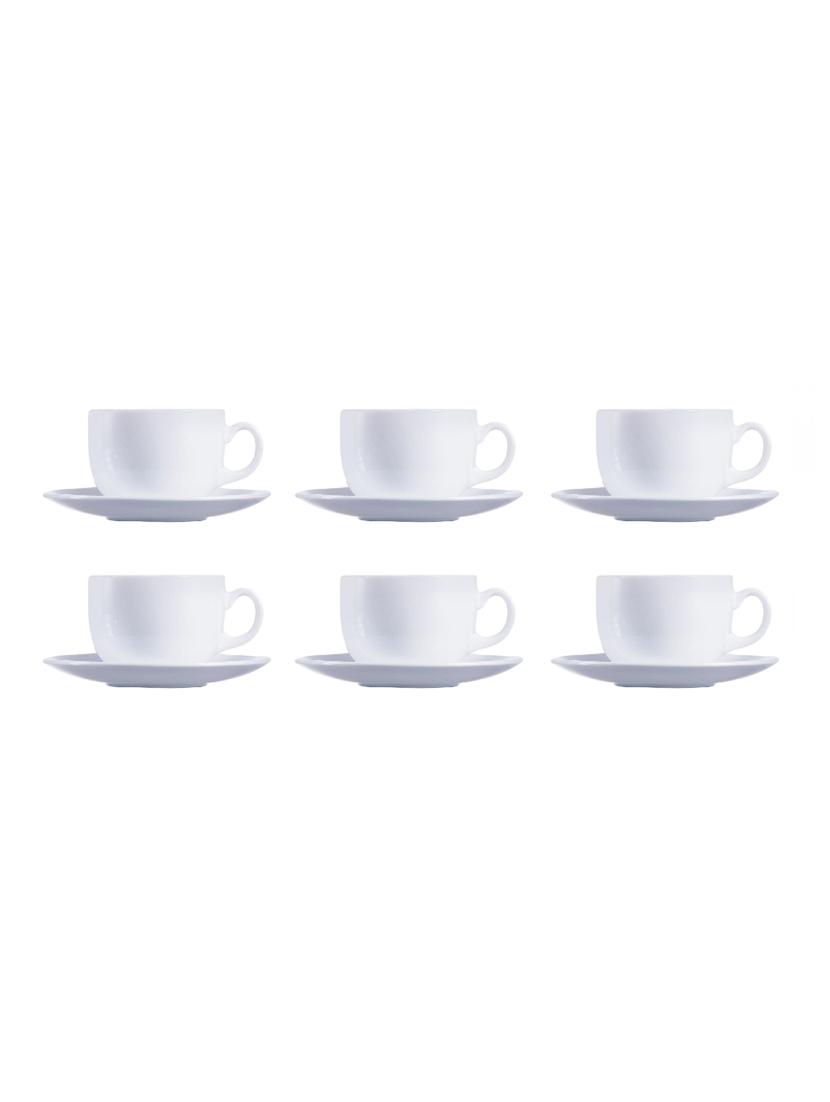 ceramic cup & saucer (set of 6), white - 15777693 - Zoom Image - 1