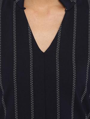 mandarin neck striped sheath dress - 15778537 - Standard Image - 5