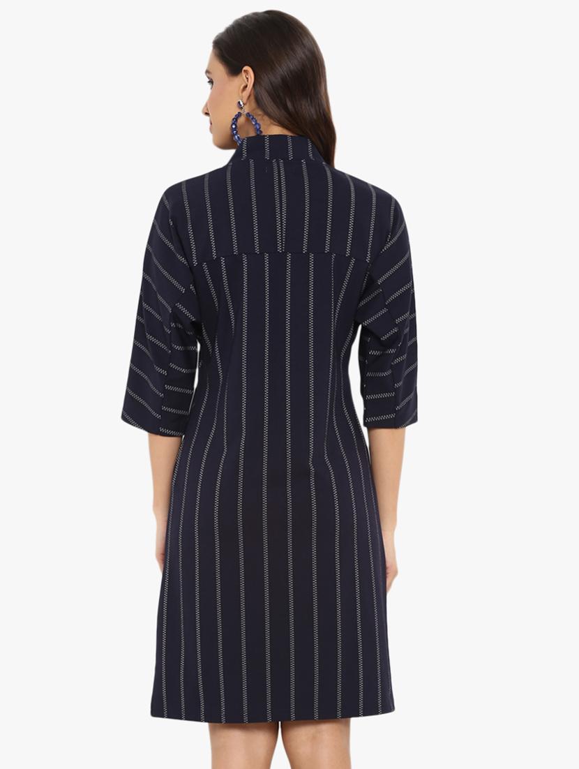 mandarin neck striped sheath dress - 15778537 - Zoom Image - 3