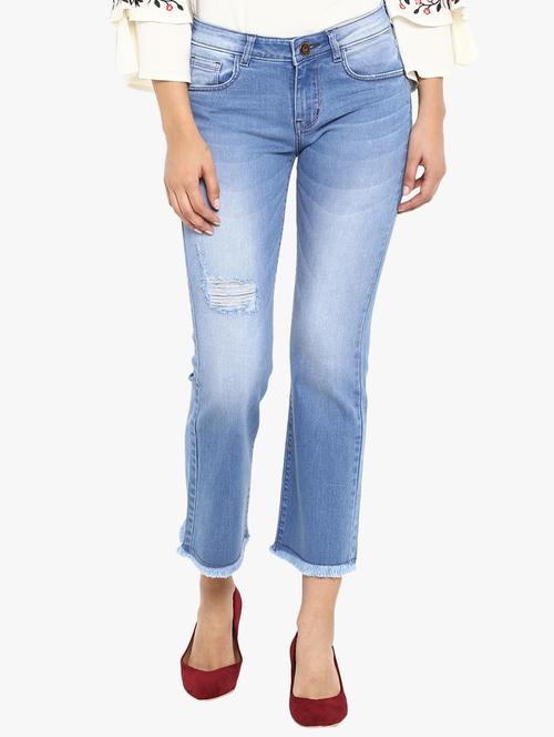 frayed distressed bootcut jeans - 15778539 - Standard Image - 1