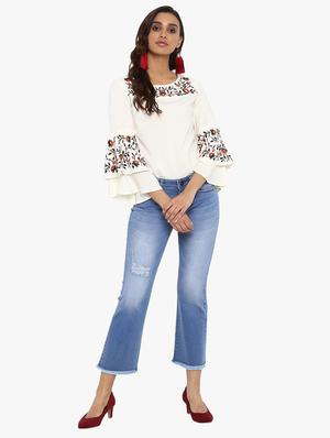 frayed distressed bootcut jeans - 15778539 - Standard Image - 4