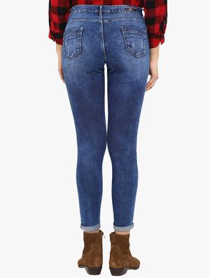 turn-up hem distressed jeans - 15778543 - Standard Image - 3