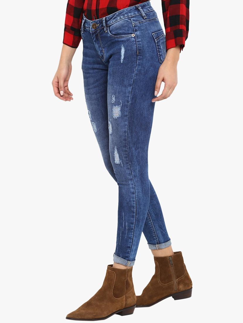turn-up hem distressed jeans - 15778543 - Zoom Image - 2
