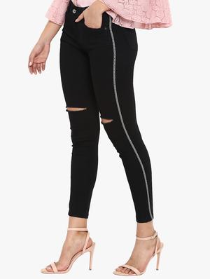 side taping knee slash jeans - 15778545 - Standard Image - 2