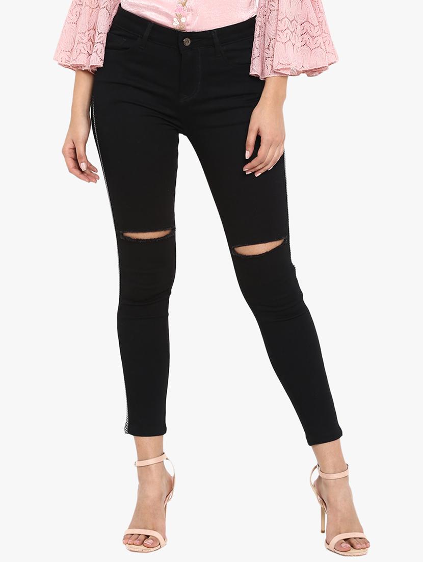 side taping knee slash jeans - 15778545 - Zoom Image - 1