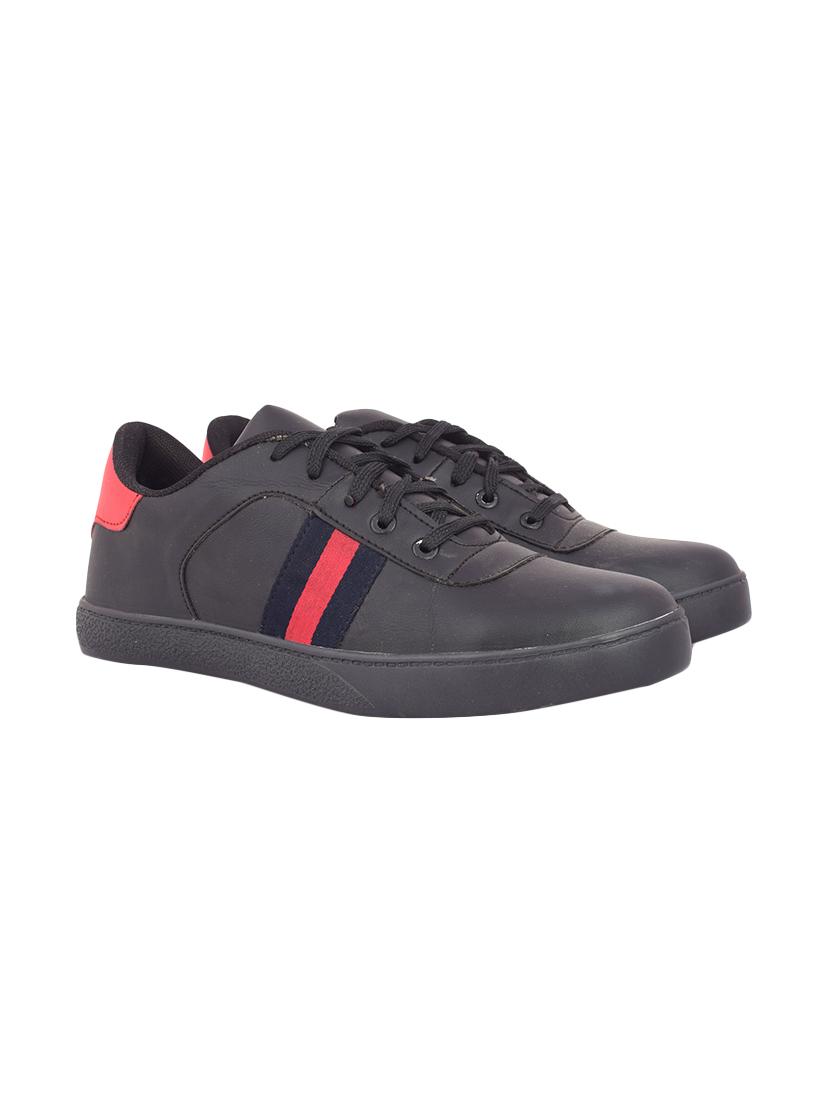 black leatherette lace up sneakers - 15778777 - Zoom Image - 3