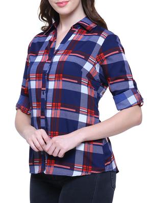checkered roll tab sleeved shirt - 15778800 - Standard Image - 2