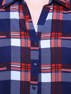 checkered roll tab sleeved shirt - 15778800 - Standard Image - 4