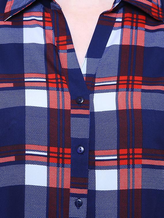 checkered roll tab sleeved shirt - 15778800 - Zoom Image - 4