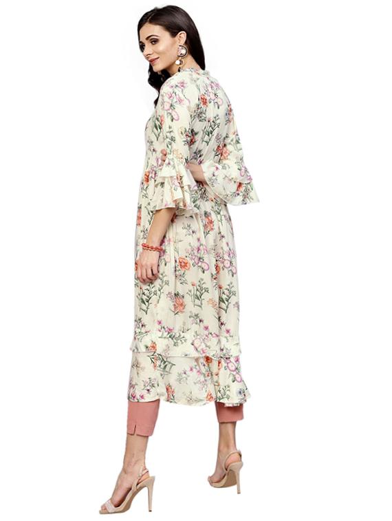 tiered bell sleeves kurta - 15778840 - Zoom Image - 3