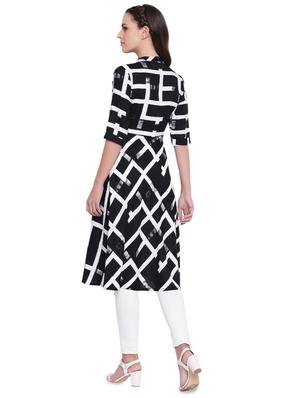 printed flare kurta with tassels - 15778844 - Standard Image - 3