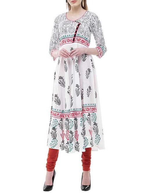 a-line printed kurta - 15778845 - Standard Image - 1