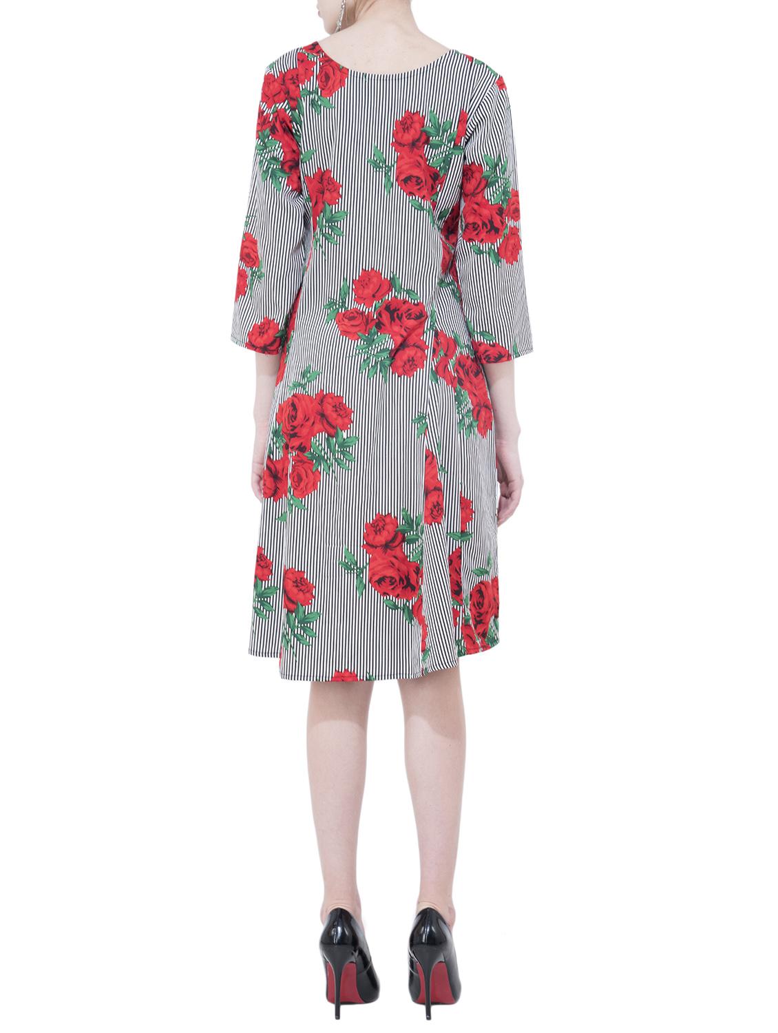floral striped a-line dress - 15778858 - Zoom Image - 3