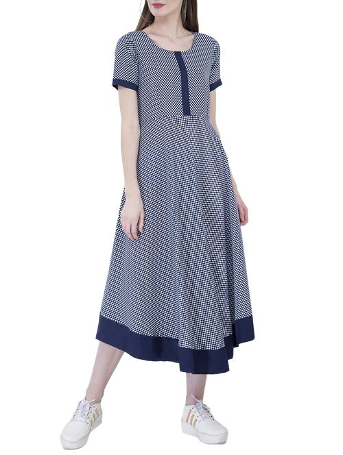 binding detail checkered dress - 15778864 - Standard Image - 1