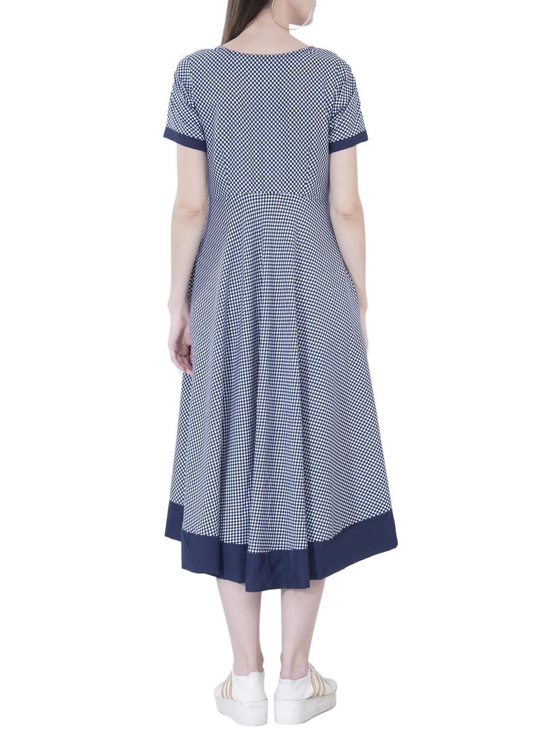 binding detail checkered dress - 15778864 - Zoom Image - 3
