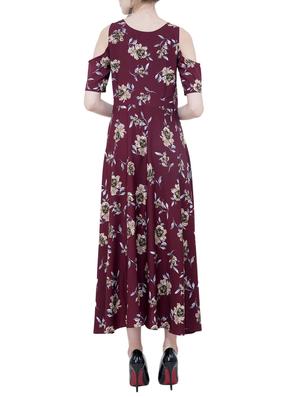 cold shoulder floral maxi dress - 15778868 - Standard Image - 3